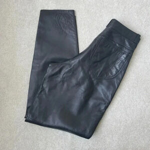 Ultimate 90's high waist leather straight leg  pants